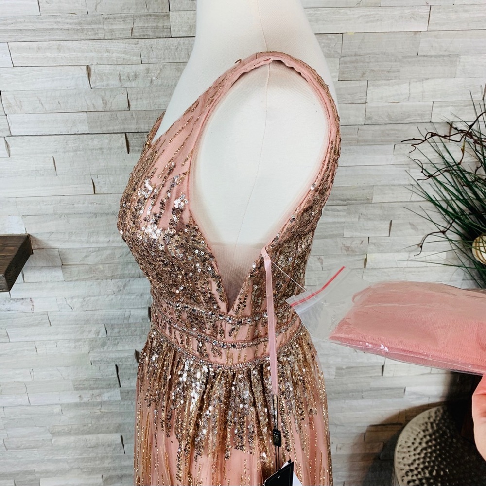 Coya Collection NWT Small Formal Rose Gold Dress - Picture 9 of 12